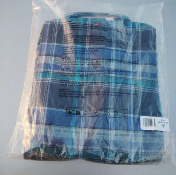 Brand New Men's Dickies Flex Flannel Blue Plaid Shirt Size Small - Picture 5 of 5